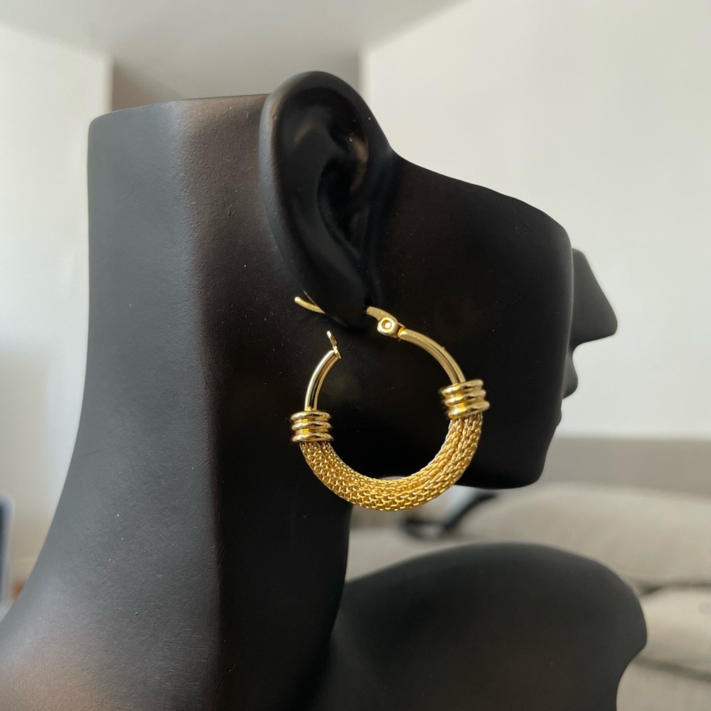 Intricate Gold Hoop Earrings